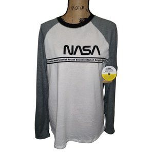 There Abouts Nasa Long Sleeve Gray/White Jersey Boys X-large 18-20 new with tags